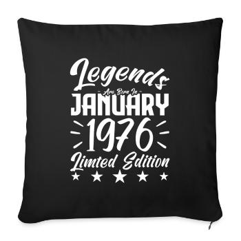Naissance En Janvier 1976. Cadeau d'anniversaire. - Housse de coussin décorative 45 x 45 cm - noir - Devant