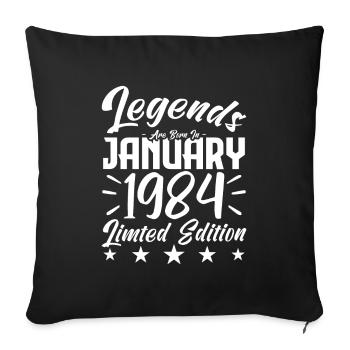 Naissance En Janvier 1984. Cadeau d'anniversaire. - Housse de coussin décorative 45 x 45 cm - noir - Devant