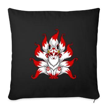 Kitsune Fuchs - Sofakissenbezug 45 x 45 cm - Schwarz - Vorne