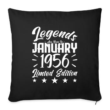 Naissance En Janvier 1956. Cadeau d'anniversaire. - Housse de coussin décorative 45 x 45 cm - noir - Devant