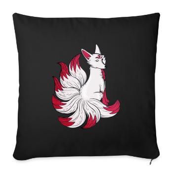 Kitsune - Housse de coussin décorative 45 x 45 cm - noir - Devant