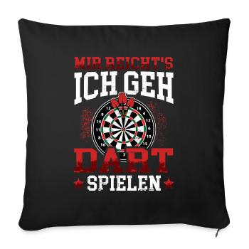 Ich geh Darts spielen Dart Dartspieler 180 - Sofakissenbezug 45 x 45 cm - Schwarz - Vorne