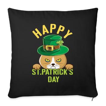 Angry Mad Cat Happy Saint Patrick Day - Sofakissenbezug 45 x 45 cm - Schwarz - Vorne