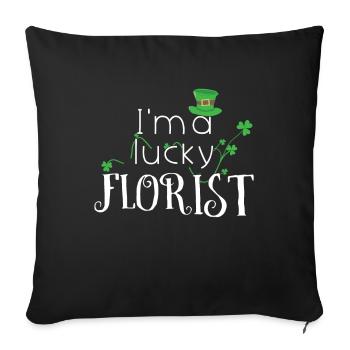 A Lucky Florist Shamrock Saint Patrick Day - Sofa pillowcase 17,3'' x 17,3'' (45 x 45 cm) - black - Front