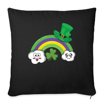Kawaii Wolken Regenbogen Happy Saint Patrick Day - Sofakissenbezug 45 x 45 cm - Schwarz - Vorne