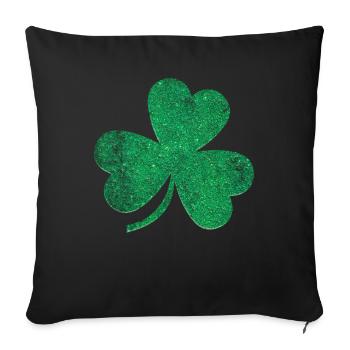 Colorful Shamrock Lucky Happy Saint Patrick Day - Sofa pillowcase 17,3'' x 17,3'' (45 x 45 cm) - black - Front