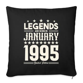 Gift legend January 1995. Gift January 1995. - Sofa pillowcase 17,3'' x 17,3'' (45 x 45 cm) - black - Front