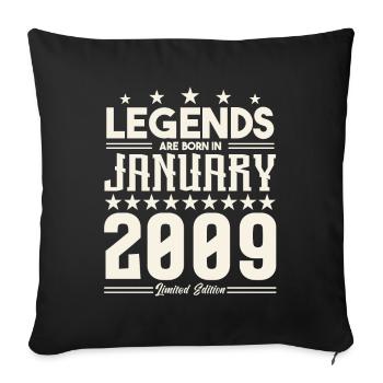 Gift Legend January 2009. Gift January 2009. - Sofa pillowcase 17,3'' x 17,3'' (45 x 45 cm) - black - Front