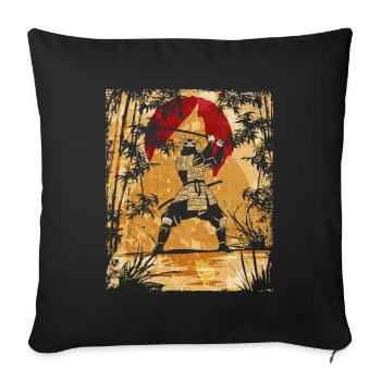 Samouraï Art Japonais Vintage Fighter Rétro - Housse de coussin décorative 45 x 45 cm - noir - Devant