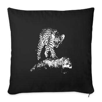 Ocelot - Sofa pillowcase 17,3'' x 17,3'' (45 x 45 cm) - black - Front