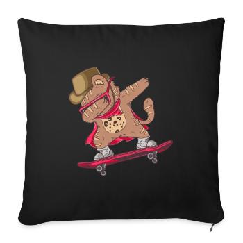 Skateboard Ocelot - Housse de coussin décorative 45 x 45 cm - noir - Devant