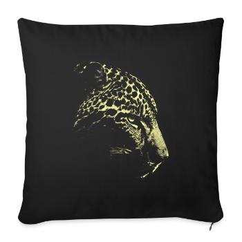 Schneeleopard - Sofakissenbezug 45 x 45 cm - Schwarz - Vorne