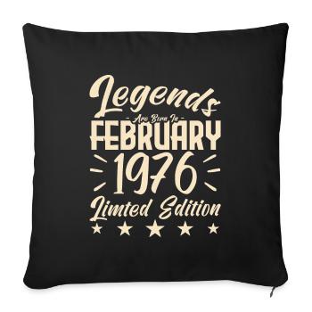 Naissance En Février 1976. Cadeau d'anniversaire. - Housse de coussin décorative 45 x 45 cm - noir - Devant