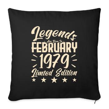 Naissance En Février 1979. Cadeau d'anniversaire. - Housse de coussin décorative 45 x 45 cm - noir - Devant