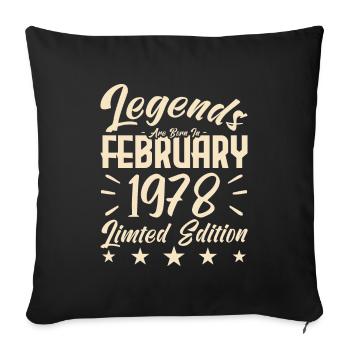 Naissance En Février 1978. Cadeau d'anniversaire. - Housse de coussin décorative 45 x 45 cm - noir - Devant