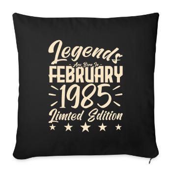 Naissance En Février 1985. Cadeau d'anniversaire. - Housse de coussin décorative 45 x 45 cm - noir - Devant