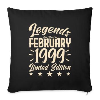 Naissance En Février 1999. Cadeau d'anniversaire. - Housse de coussin décorative 45 x 45 cm - noir - Devant