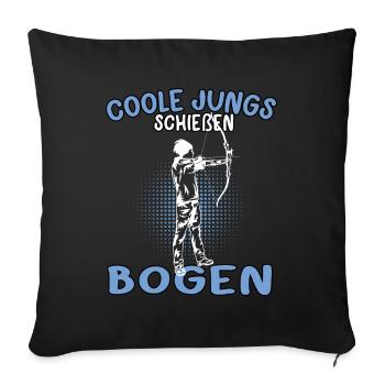 Coole Jungs schießen Bogenschütze Bogenschützen - Sofakissenbezug 45 x 45 cm - Schwarz - Vorne