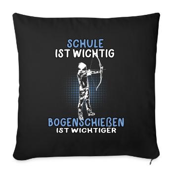 Bogenschießen wichtiger Bogenschütze Bogenschützen - Sofakissenbezug 45 x 45 cm - Schwarz - Vorne
