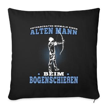Alte Mann Bogenschießen Bogenschütze Bogenschützen - Sofakissenbezug 45 x 45 cm - Schwarz - Vorne
