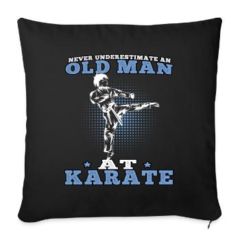 Old Man at Karate Karateka Asian Martial Arts - Sofa pillowcase 17,3'' x 17,3'' (45 x 45 cm) - black - Front