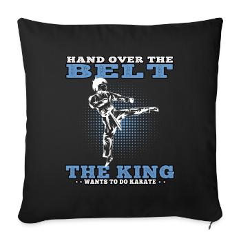King fait du karaté karatéka arts martiaux asiatiques - Housse de coussin décorative 45 x 45 cm - noir - Devant