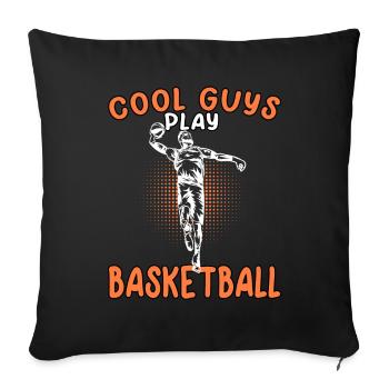 Les gars cool jouent au basket-ball - Housse de coussin décorative 45 x 45 cm - noir - Devant