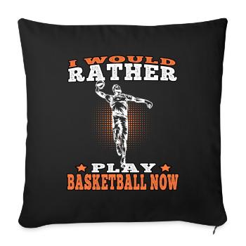 Plutôt basket-ball basketteur joueur basketteur - Housse de coussin décorative 45 x 45 cm - noir - Devant