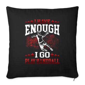 Je vais jouer Handball Handball Player Handball Player - Housse de coussin décorative 45 x 45 cm - noir - Devant