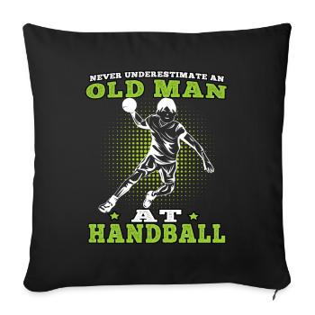 préfère jouer au handball Joueur de handball - Housse de coussin décorative 45 x 45 cm - noir - Devant