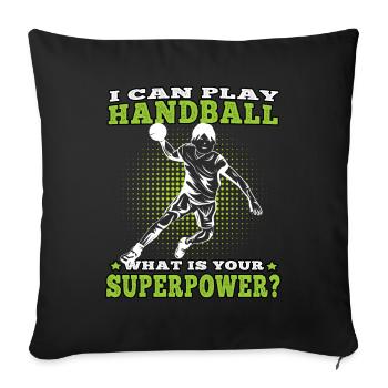 préfère jouer au handball Joueur de handball - Housse de coussin décorative 45 x 45 cm - noir - Devant