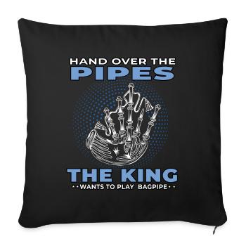 King veut dudel cornemuse écossaise - Housse de coussin décorative 45 x 45 cm - noir - Devant
