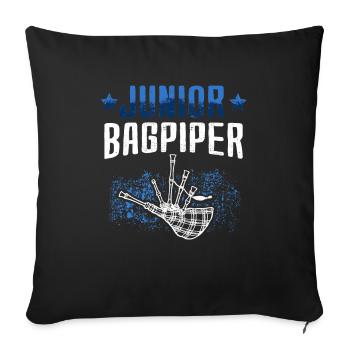 Junior Bagpipes Player Scottish Bagpipe - Sofa pillowcase 17,3'' x 17,3'' (45 x 45 cm) - black - Front