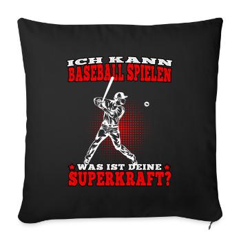 Baseball spielen Baseballer Baseballspieler - Sofakissenbezug 45 x 45 cm - Schwarz - Vorne