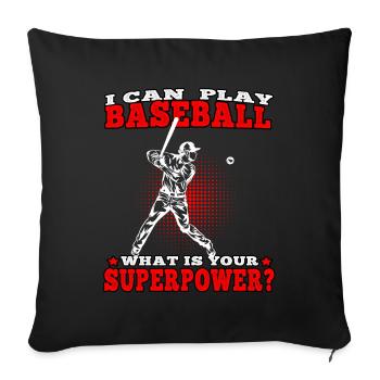 Je peux jouer Joueur de baseball Joueur de baseball Joueur de baseball - Housse de coussin décorative 45 x 45 cm - noir - Devant