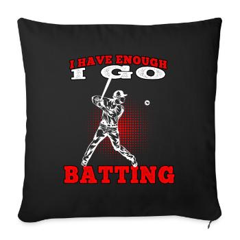 Je vais frapper Baseball Joueur de baseball Joueur de baseball - Housse de coussin décorative 45 x 45 cm - noir - Devant