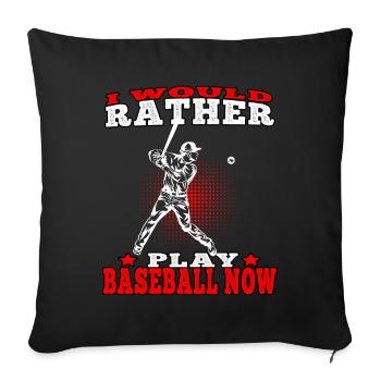 plutôt jouer baseball joueurs de baseball joueurs de baseball joueurs de baseball - Housse de coussin décorative 45 x 45 cm - noir - Devant