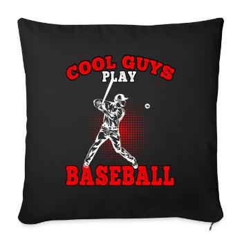 Coole Jungs Baseball Baseballer Baseballspieler - Sofakissenbezug 45 x 45 cm - Schwarz - Vorne