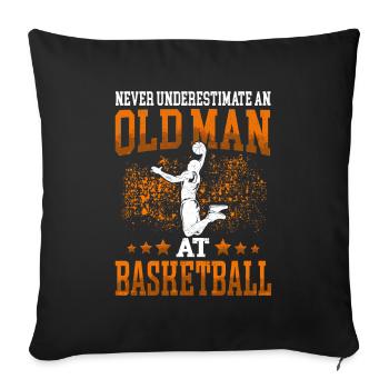 Old Man Basketball Basketteur - Housse de coussin décorative 45 x 45 cm - noir - Devant