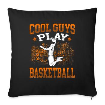 Les gars cool jouent au basket-ball - Housse de coussin décorative 45 x 45 cm - noir - Devant