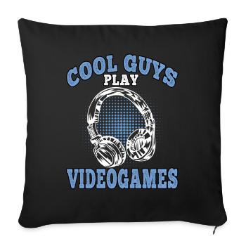 Les gars cool jouent aux jeux vidéo Gamer Gaming Gamers - Housse de coussin décorative 45 x 45 cm - noir - Devant