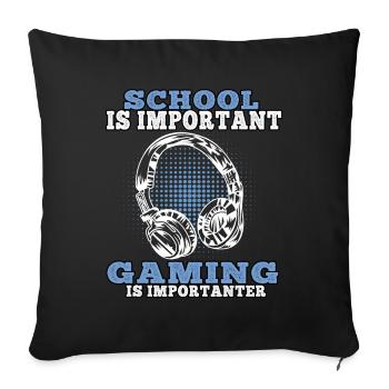 Jouer à des jeux vidéo importants Gamer Gaming Gamers - Housse de coussin décorative 45 x 45 cm - noir - Devant