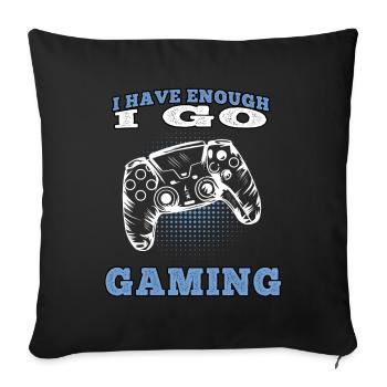 Je vais jouer aux jeux vidéo aux joueurs - Housse de coussin décorative 45 x 45 cm - noir - Devant