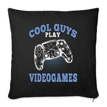 Les gars cool jouent aux jeux vidéo Gamer Gaming Gamers - Housse de coussin décorative 45 x 45 cm - noir - Devant