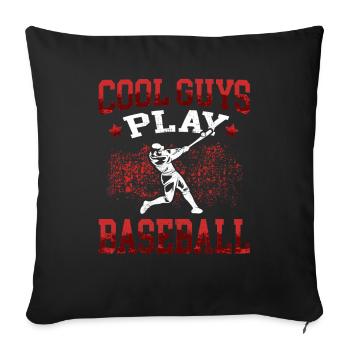 Coole Jungs Baseball Baseballer Baseballspieler - Sofakissenbezug 45 x 45 cm - Schwarz - Vorne