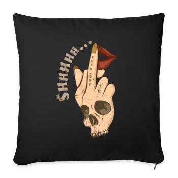 Finger Skeleton International Womens Day Feminist - Sofa pillowcase 17,3'' x 17,3'' (45 x 45 cm) - black - Front