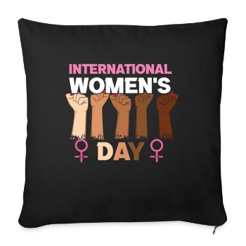 International Womens Day Equality Women Fist - Sofa pillowcase 17,3'' x 17,3'' (45 x 45 cm) - black - Front
