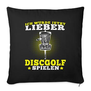Discgolf Lieber Disc Golf spielen Discgolfer - Sofakissenbezug 45 x 45 cm - Schwarz - Vorne