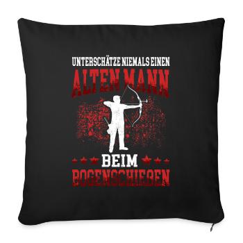 Junior Archer Bogenschießen Bogenschütze - Sofakissenbezug 45 x 45 cm - Schwarz - Vorne