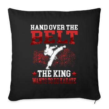 King veut Karaté Karateka arts martiaux asiatiques - Housse de coussin décorative 45 x 45 cm - noir - Devant